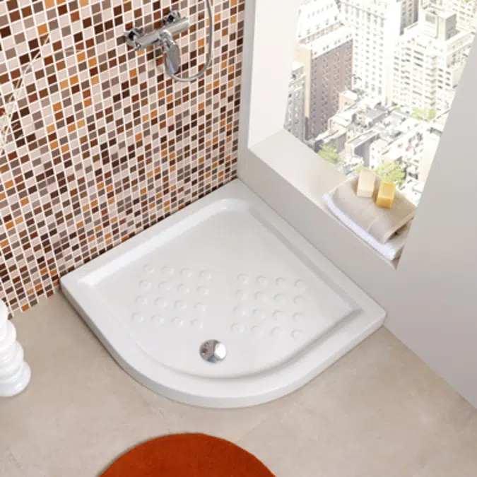 Atlas Corner shower tray. 900x900 mm.