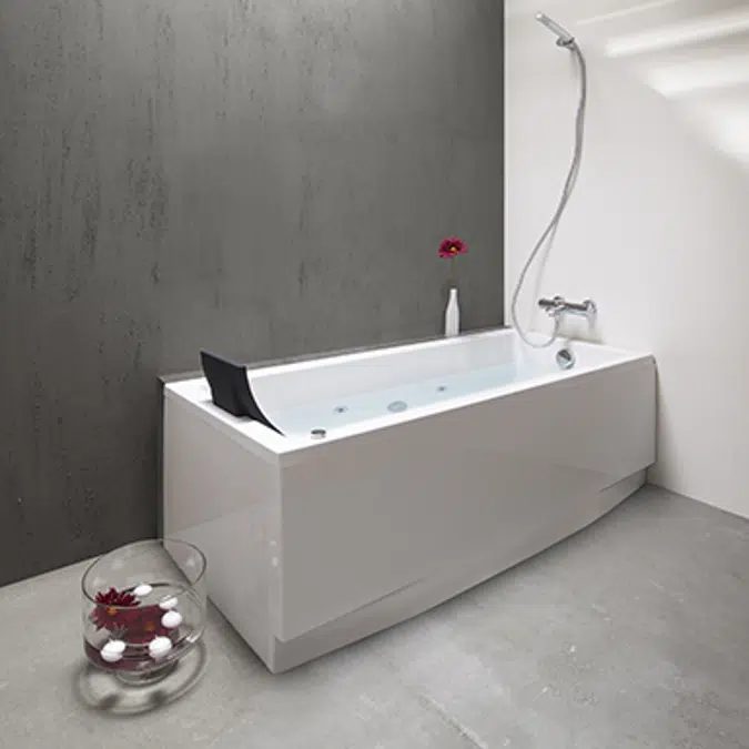 Mitta Hydromassage bath water. 1700x800 mm with headrest.