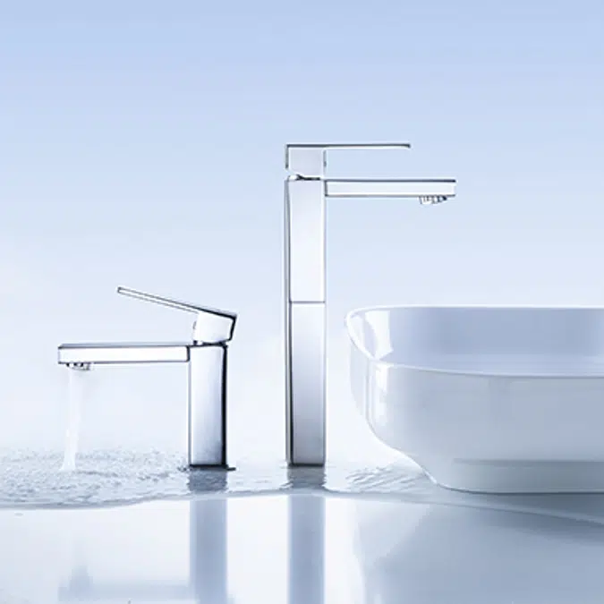 Kirei Single lever Wash-basin mixer with high spout