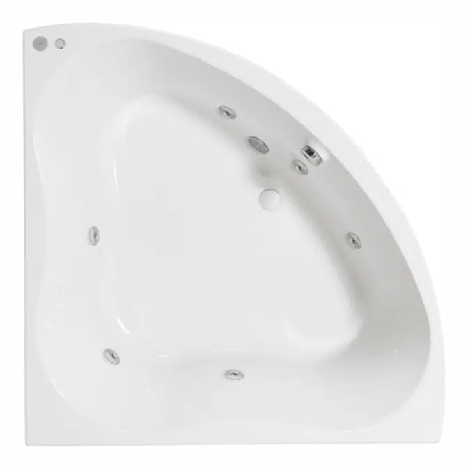 Trevo Corner hydromassage bath water. 1350x1350 mm.