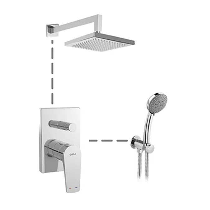 LORA  (2 outlets) Built-in single lever shower mixer.