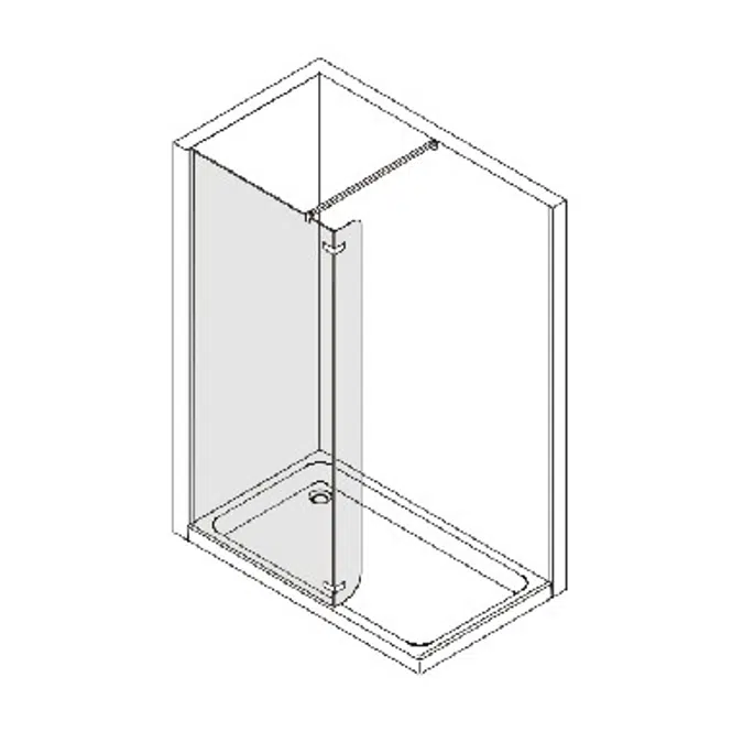 Walk-in 700 mm. fixed front + 180º folding door 250 mm. (left hand)