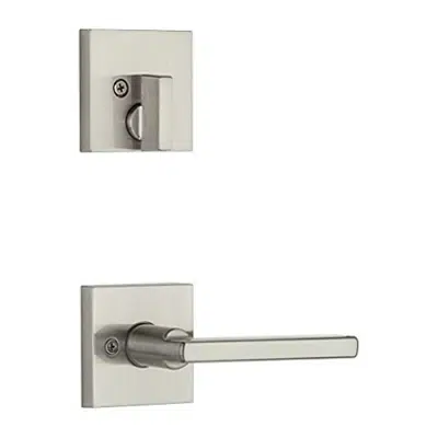 Kwikset 98180-003 Camino Single Cylinder Low Profile Handleset with Halifax Lever Featuring Smartkey In Satin Nickel 이미지