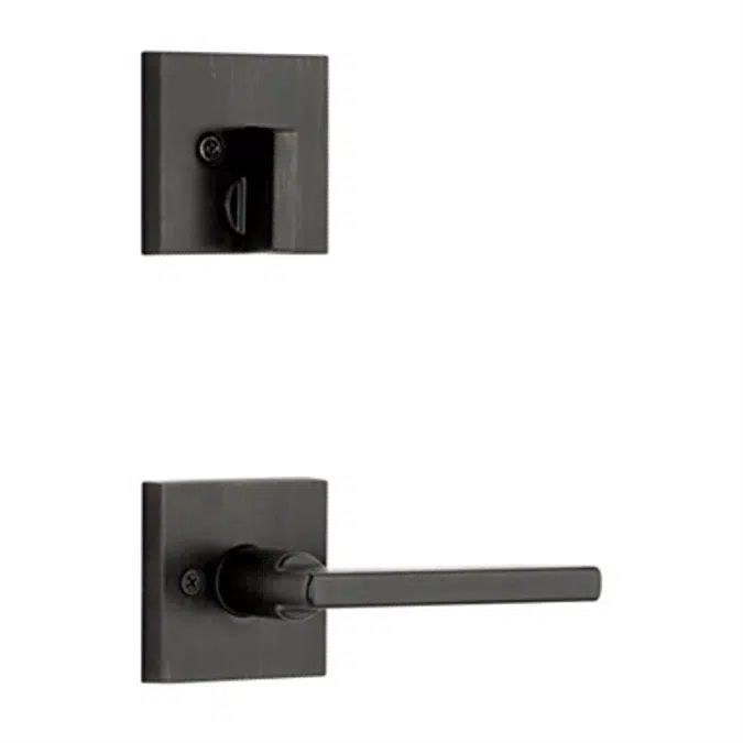 Kwikset 98180-001 San Clemente Single Cylinder Low Profile Handleset Front Door Lock with Halifax Lever featuring SmartKey Security in Venetian Bronze