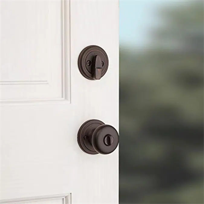 Kwikset Montara Single Cylinder Handleset w/Juno Knob featuring SmartKey in Venetian Bronze