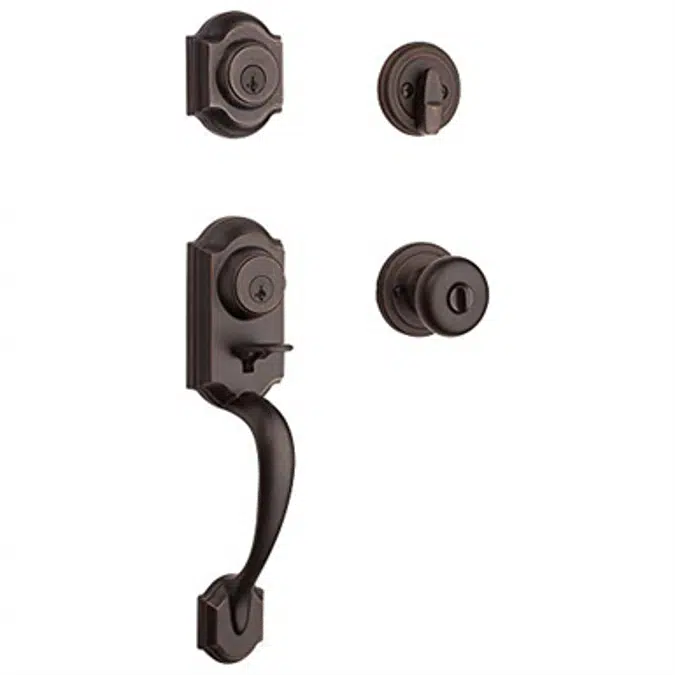 Kwikset Montara Single Cylinder Handleset w/Juno Knob featuring SmartKey in Venetian Bronze