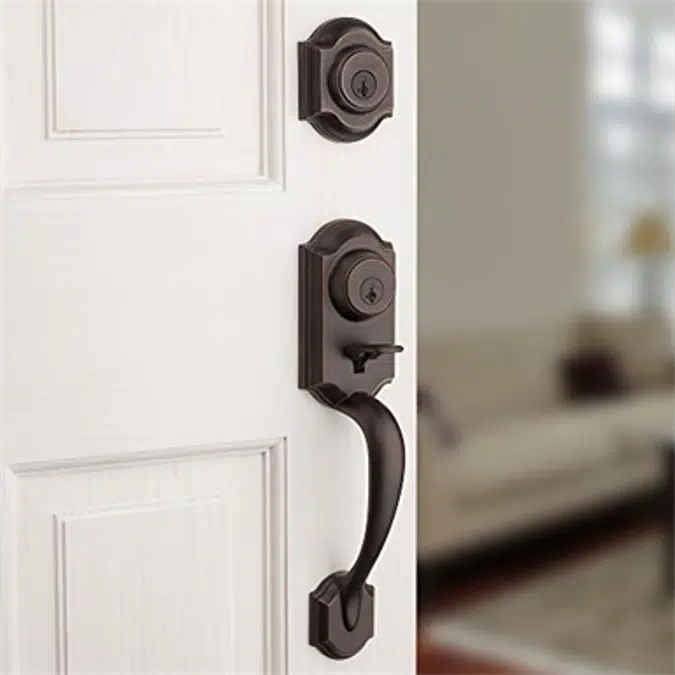 Kwikset Montara Single Cylinder Handleset w/Juno Knob featuring SmartKey in Venetian Bronze