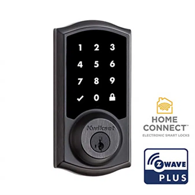 Kwikset 99160-021 SmartCode 916 Traditional Smart Touchscreen Deadbolt Door Lock with SmartKey Security and Z-Wave Plus, Venetian Bronze