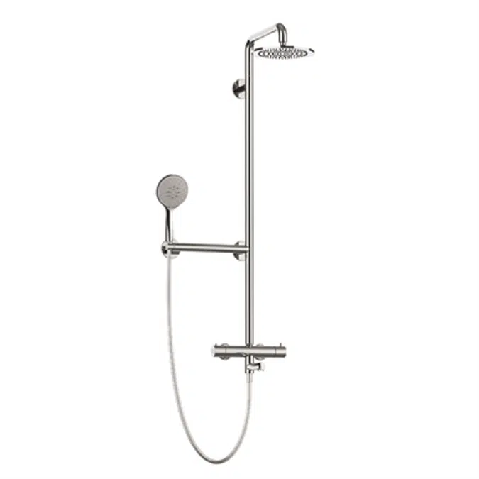 L-shaped safe shower column, with mixer - H51GLL05