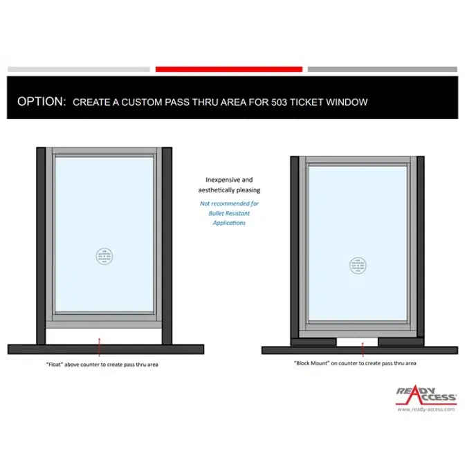 503 Value Ticket/Teller/Cashier Window with Drop In Counter Deal Tray