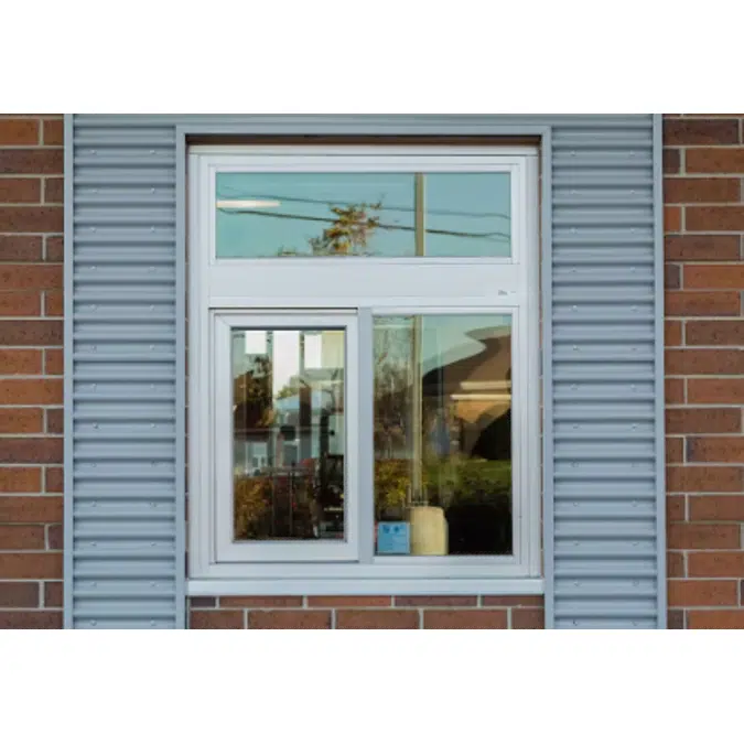 600 Single Panel Sliding Transaction Window with Transom