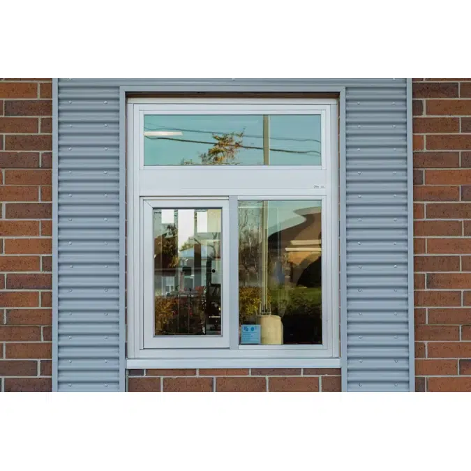600 Single Panel Sliding Transaction Window with Transom