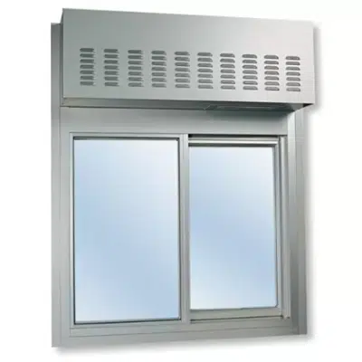 Imagem para 275 Single Panel Sliding Transaction Window with Air Curtain}