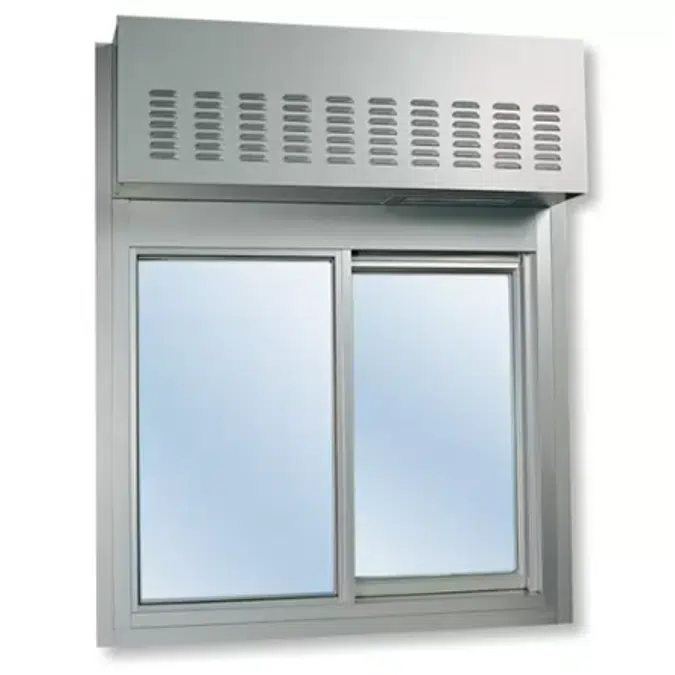 275 Single Panel Sliding Transaction Window with Air Curtain