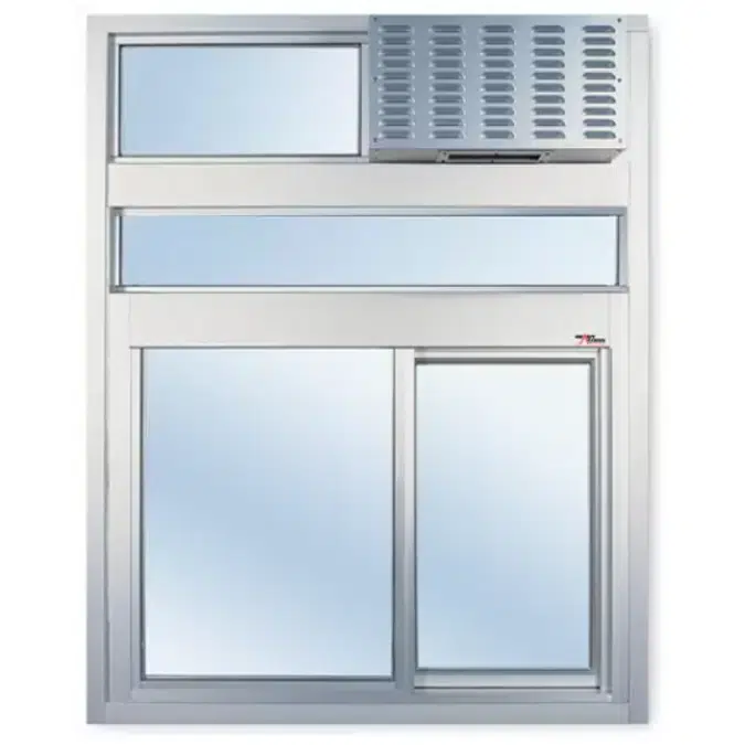 275 Single Panel Sliding Transaction Window with Air Curtain