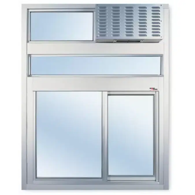 600 Single Panel Sliding Transaction Window with Air Curtain