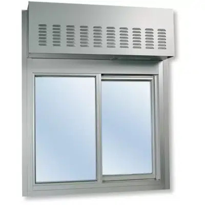 imagem para 600 Single Panel Sliding Transaction Window with Air Curtain