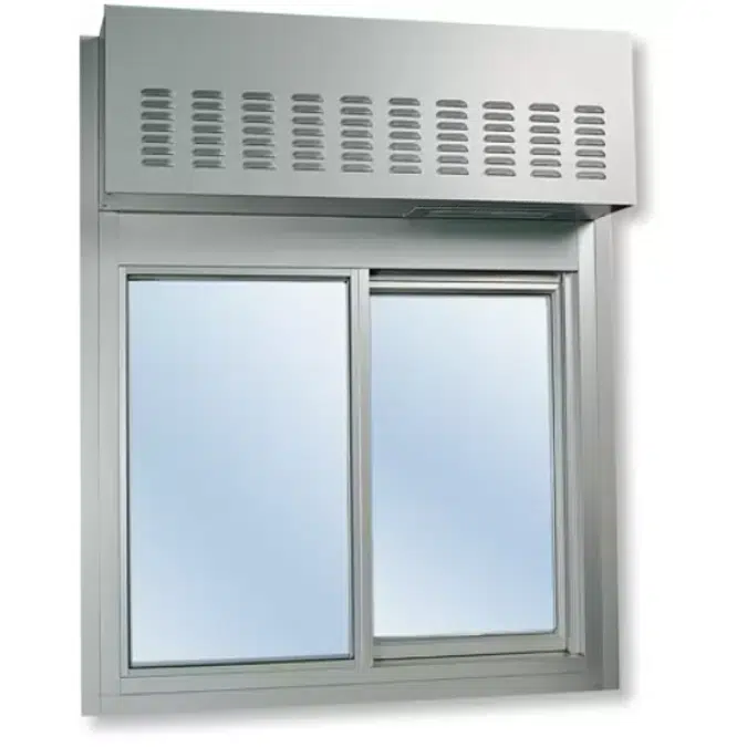 600 Single Panel Sliding Transaction Window with Air Curtain