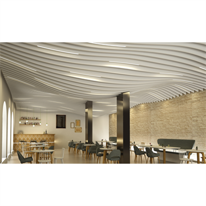 LMD-L LAOLA | Metal Baffle Ceiling in wavelike design