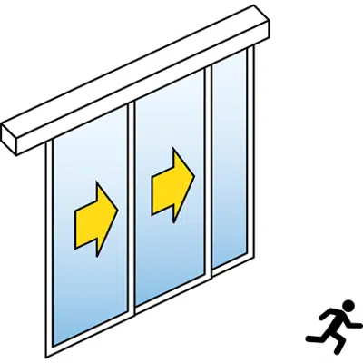 afbeelding voor Automatische schuifdeur (Standard) - Twee Leaf telescopische - met zijpanelen - Aan de muur - SL / PSXP