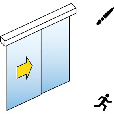 afbeelding voor Automatische schuifdeur (glas) - Single - met zijpanelen - Aan de muur - SL / PSF