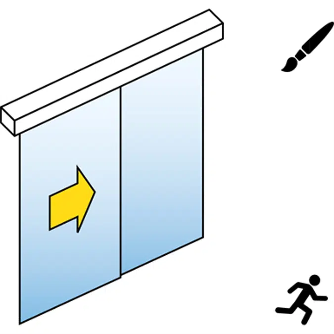 Automatische schuifdeur (glas) - Single - met zijpanelen - Aan de muur - SL / PSF