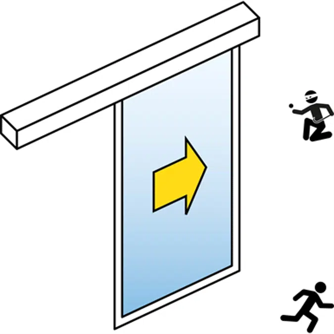 Automatische Schiebetür (Einbruchhemmend RC2/RC3) - 1-flüglig - ohne Seitenteil - SL/PSXP-RC