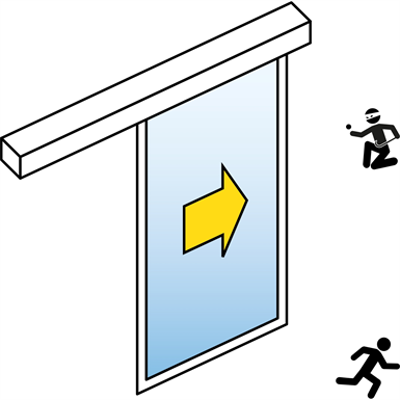 Image for Automatic Sliding Door (Burglar-Resistant RC2/RC3) - Single - No side panels - On wall SL/PSXP-RC