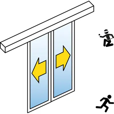 Image for Automatic Sliding Door (Burglar-Resistant RC2/RC3) - Bi-parting - No side panels - On wall - SL/PSXP-RC