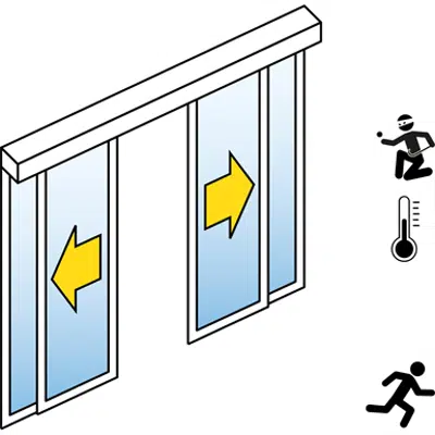 Image for Automatic Sliding Door (Energy-Efficiency RC2/RC3) - Bi-parting - With side panels - On wall - SL/PST-RC