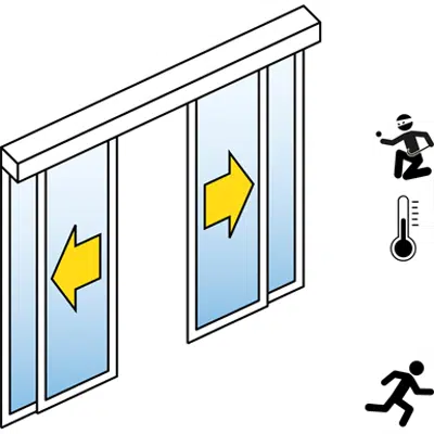 Зображення для Automatic Sliding Door (Energy-Efficiency RC2/RC3) - Bi-parting - With side panels - On wall - SL/PST-RC