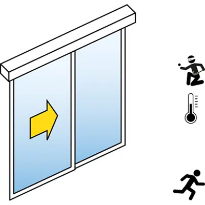 Image for Automatic Sliding Door  (Energy-Efficiency RC2/RC3) - Single - With side panels - In wall - SL/PST-RC