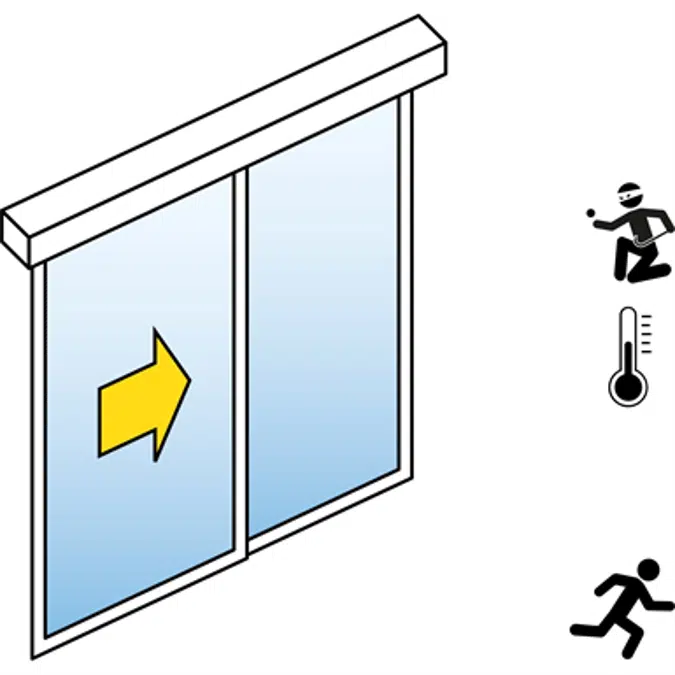 Automático da porta deslizante (de eficiência energética RC2 / RC3) - Individual - Com painéis laterais - Na parede - SL / PST-RC