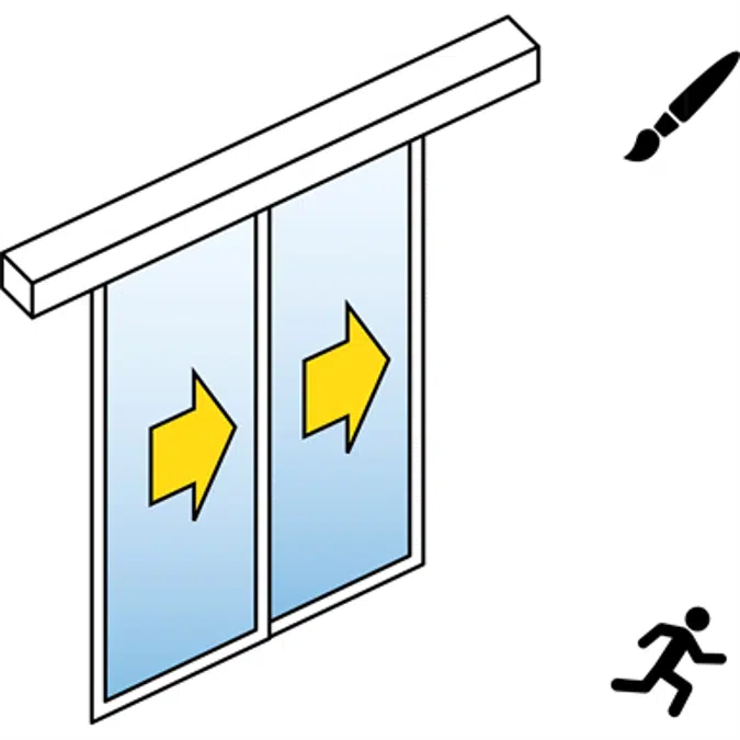 Automatic Sliding Door (Standard) - Two Leaf Telescopic - No side panels - On wall - SL/PSXP