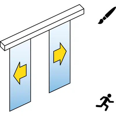 afbeelding voor Automatische schuifdeur (glas) - Dubbele schuifdeuren - Geen zijpanelen - Aan de muur - SL / PSF