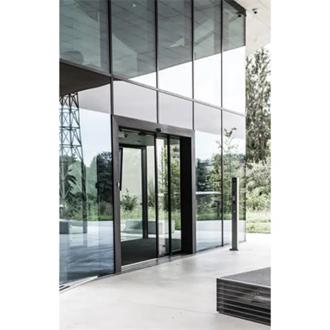 Automatic Sliding Door (slim frame) - Two Leaf Telescopic - With side panels - In wall - SL/PSA