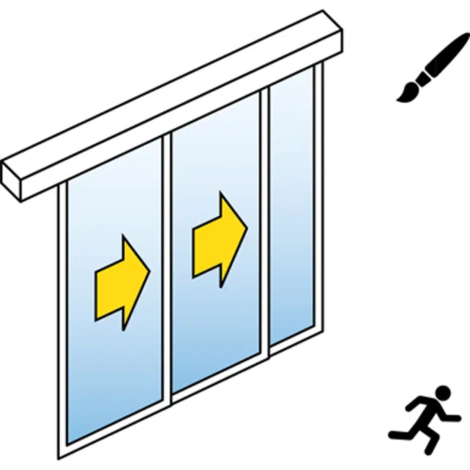 Automatic Sliding Door (slim frame) - Two Leaf Telescopic - With side panels - In wall - SL/PSA