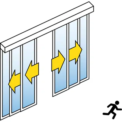 Image for Automatic Sliding Door (Standard) - Four Leaf Telescopic - With side panels - On wall - SL/PSXP