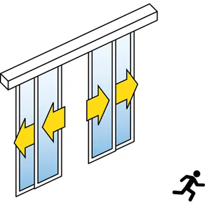 afbeelding voor Automatische schuifdeur (Standard) - Four Leaf telescopische - Geen zijpanelen - Aan de muur - SL / PSXP