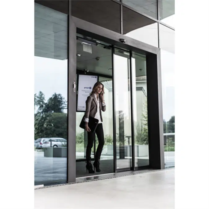 Automatic Sliding Door (Standard) - Single - With side panels - On wall - SL/PSXP