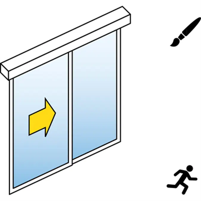 Automatic Sliding Door (Standard) - Single - With side panels - On wall - SL/PSXP