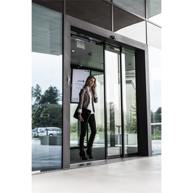 Automatic Sliding Door (Standard) - Single - With side panels - In wall - SL/PSXP