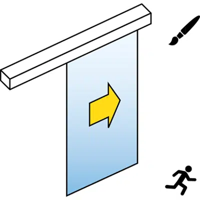 imagem para Automático da porta deslizante (copo cheio) - Individual - Sem painéis laterais -SL / PSF