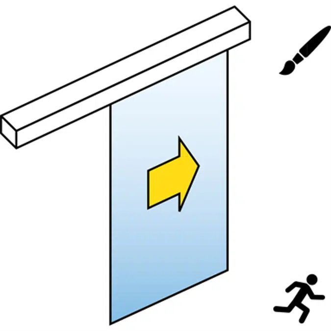 Porte coulissante automatique (Tout-verre) - 1 vantail - sans parties fixes - SL/PSF