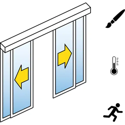 Image for Automatic Sliding Door  (Energy-Efficiency) - Bi-parting - With side panels - In wall - SL/PST