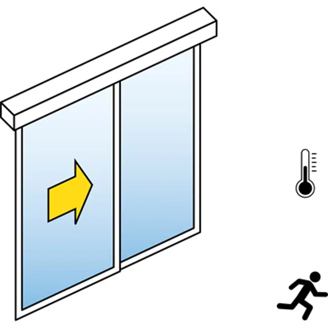 Automatic Sliding Door  (Energy-Efficiency) - Single - With side panels - On wall - SL/PST