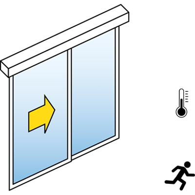 Image for Automatic Sliding Door  (Energy-Efficiency) - Single - With side panels - On wall - SL/PST