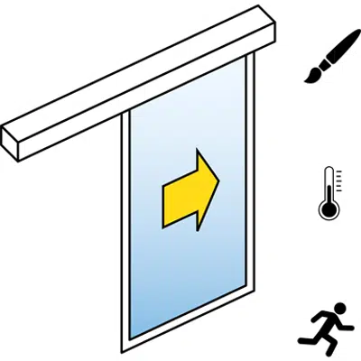 afbeelding voor Automatische schuifdeur (Energie-Efficiency) - Single - No zijpanelen - Aan de muur - SL / PST