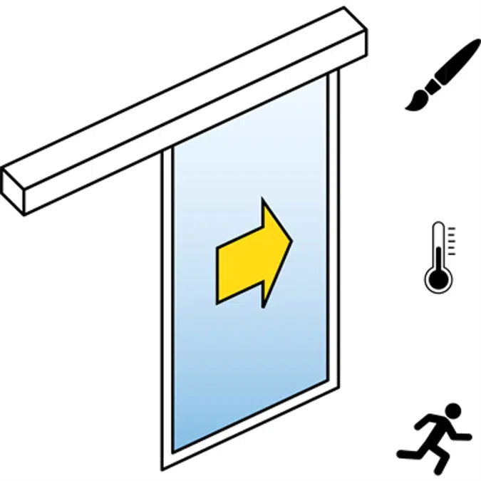 Porta scorrevole automatica (efficienza energetica) - 1 anta - senza anta fissa - SL/PST