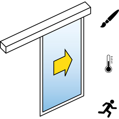 Image for Automatic Sliding Door  (Energy-Efficiency) - Single - No side panels - On wall - SL/PST